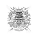 castle tattoo design idea