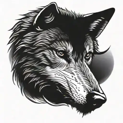 mouth of wolf eyes of lamb tattoo design idea