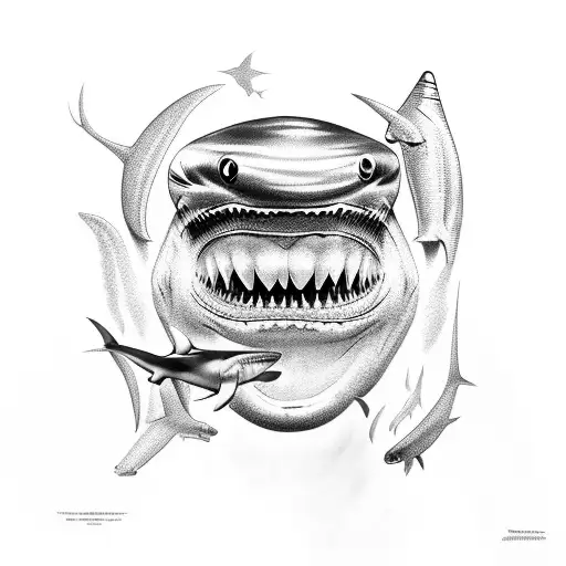 tooth from shark tattoo design idea