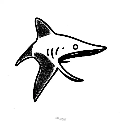 Blacktip reef shark tooth tattoo design idea