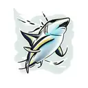 Blacktip reef shark tooth tattoo design idea