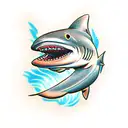 Blacktip reef shark tooth tattoo design idea