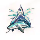 Blacktip reef shark tooth tattoo design idea