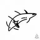 Blacktip reef shark tooth tattoo design idea