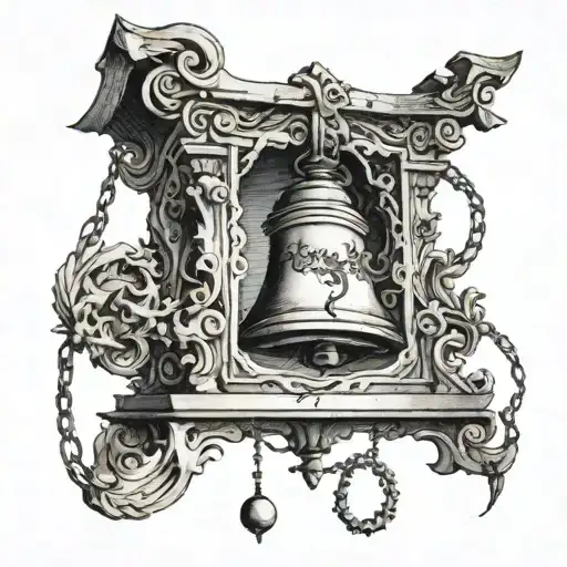 Collapsing church bell tattoo design idea
