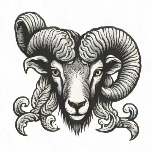 Aries ram head tattoo design idea