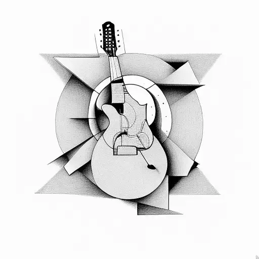 tribute for juan gris paint "the guitar player" tattoo design idea