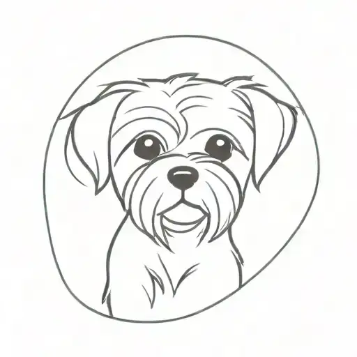 cute Maltese dog tattoo design idea