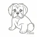 Maltese dog sitting tattoo design idea