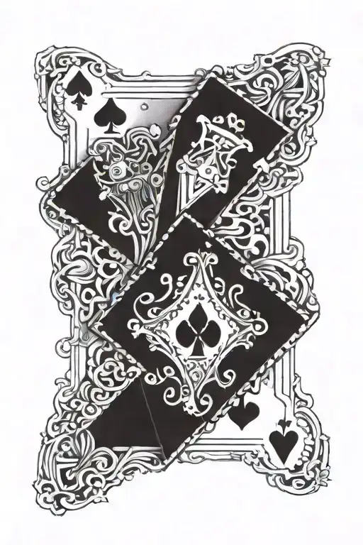 blackjack cards tattoo design idea