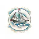 Viking ship tattoo design idea