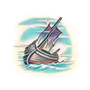 Viking ship tattoo design idea