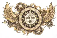 celestial moon intricate pagan tattoo design idea
