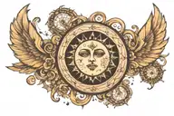 celestial moon intricate pagan tattoo design idea