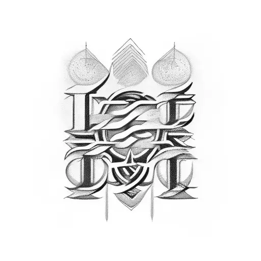 a line, on the line Initials in capital letters DCE, the line must be double and the one below must go down at its midpo tattoo design idea