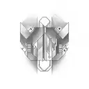 a line, on the line Initials in capital letters DCE, the line must be double and the one below must go down at its midpo tattoo design idea