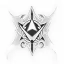 Create a tattoo based on yu gi oh with componenta from the card "Black Magician" and the Millenium puzzle tattoo design idea