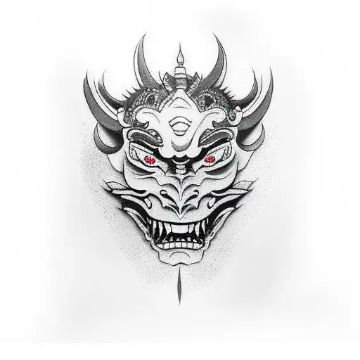 Hannya mask tattoo design idea