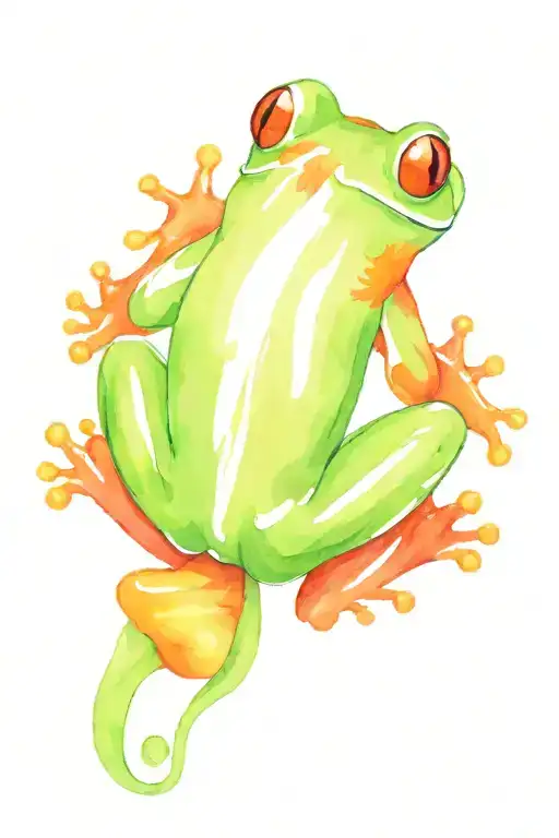 red eyed tree frog from behind  tattoo design idea
