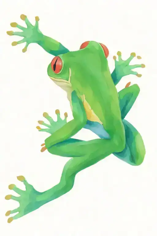 red eyed tree frog from above  tattoo design idea