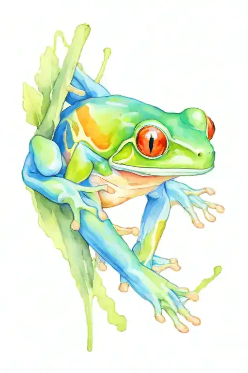 red eyed tree frog tattoo design idea