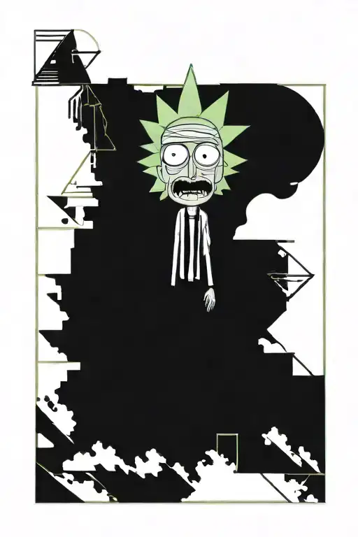 Rick and Morty with a frame around them tattoo design idea