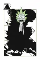 Rick and Morty with a frame around them tattoo design idea