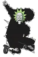 Rick and Morty with a frame around them tattoo design idea