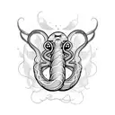 serpiente rodeando a una rosa  tattoo design idea