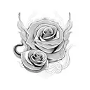 serpiente rodeando a una rosa  tattoo design idea