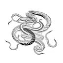 serpiente rodeando a una rosa  tattoo design idea