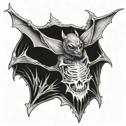 bat, goth, death tattoo design idea