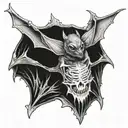 bat, goth, death tattoo design idea