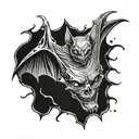 bat, goth, death tattoo design idea