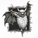 bat, goth, death tattoo design idea