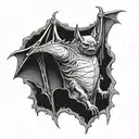 bat, goth, death tattoo design idea