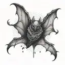 bat, goth, dark tattoo design idea