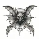 bat, goth, dark tattoo design idea