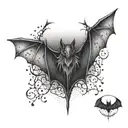 bat, goth, dark tattoo design idea
