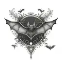 bat, goth, dark tattoo design idea