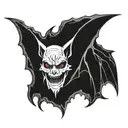 dark, gothic, vampire, bat tattoo design idea