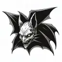 dark, gothic, vampire, bat tattoo design idea