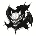 dark, gothic, vampire, bat tattoo design idea