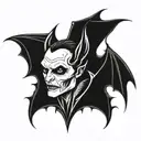 dark, gothic, vampire, bat tattoo design idea