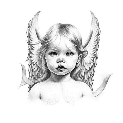 2.22.22 angel devil infant tattoo design idea