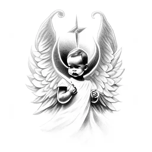 2.22.22 angel devil infant tattoo design idea