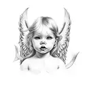 2.22.22 angel devil infant tattoo design idea