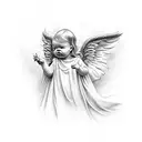 2.22.22 angel devil infant tattoo design idea