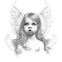2.22.22 angel devil infant tattoo design idea