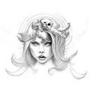 2.22.22 angel baby devil tattoo design idea